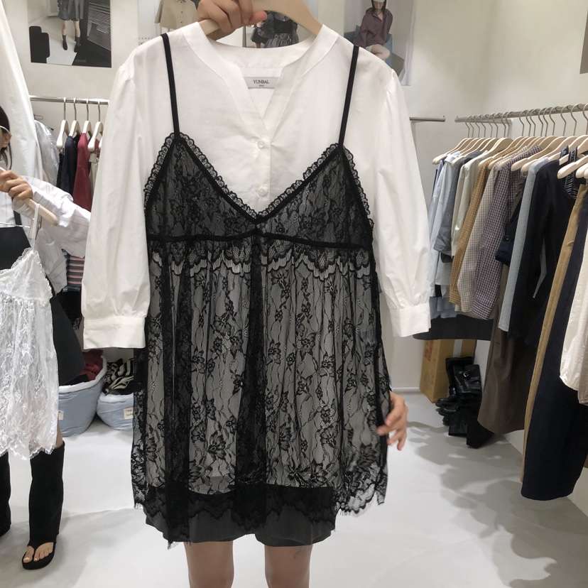 A Flan韓國代購女士新款人氣真品熱賣連衣裙不含內搭蕾絲AFN/FLAN EDITION連衣裙