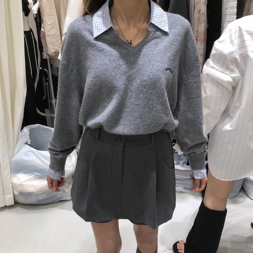 A Flan東大門實拍26秋季新款熱賣休閑人氣真品推薦針織衫AFN/FLAN EDITION針織衫