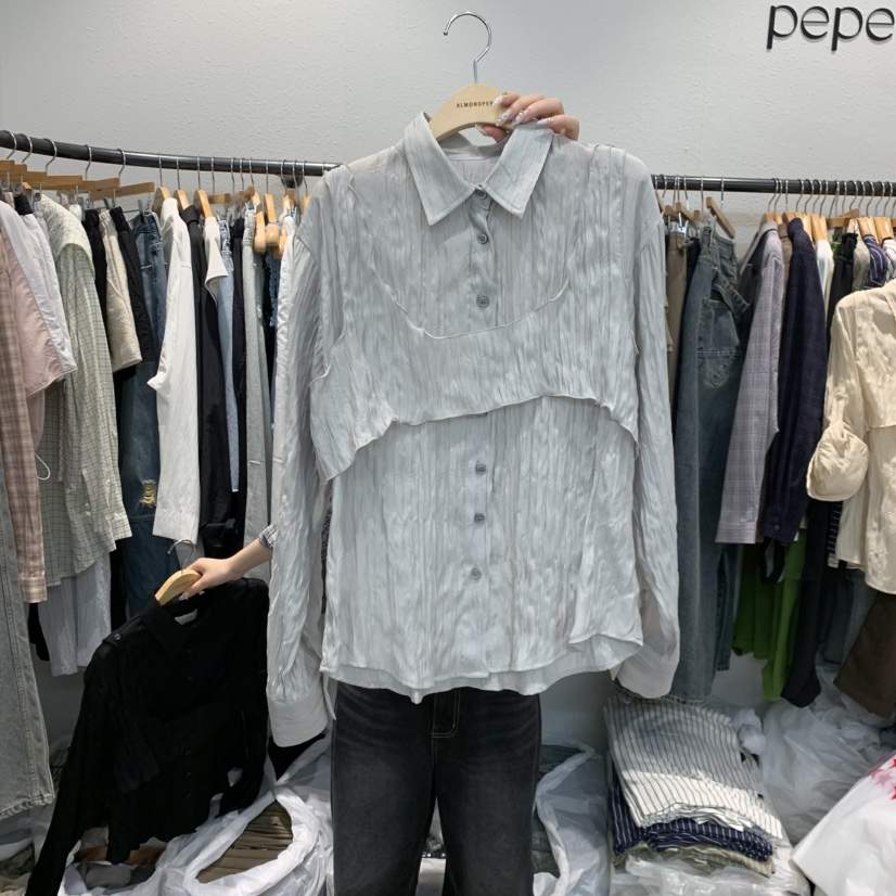 ALMOND PEPE韓國代購女士新款人氣真品推薦熱賣襯衫蕾絲衫ALMOND PEPE襯衫/蕾絲衫