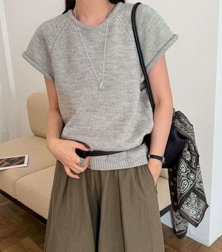 STAY HERE韓國代購女士新品真品針織衫短袖針織衫不含內搭STAY HERE-2件起針織衫
