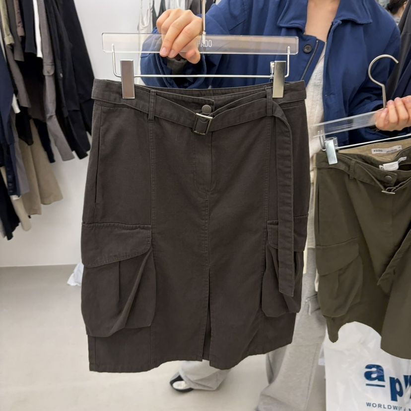 PADO東大門代購女裝新品人氣真品休閑半身裙中短裙含腰帶PADO半身裙/中短裙