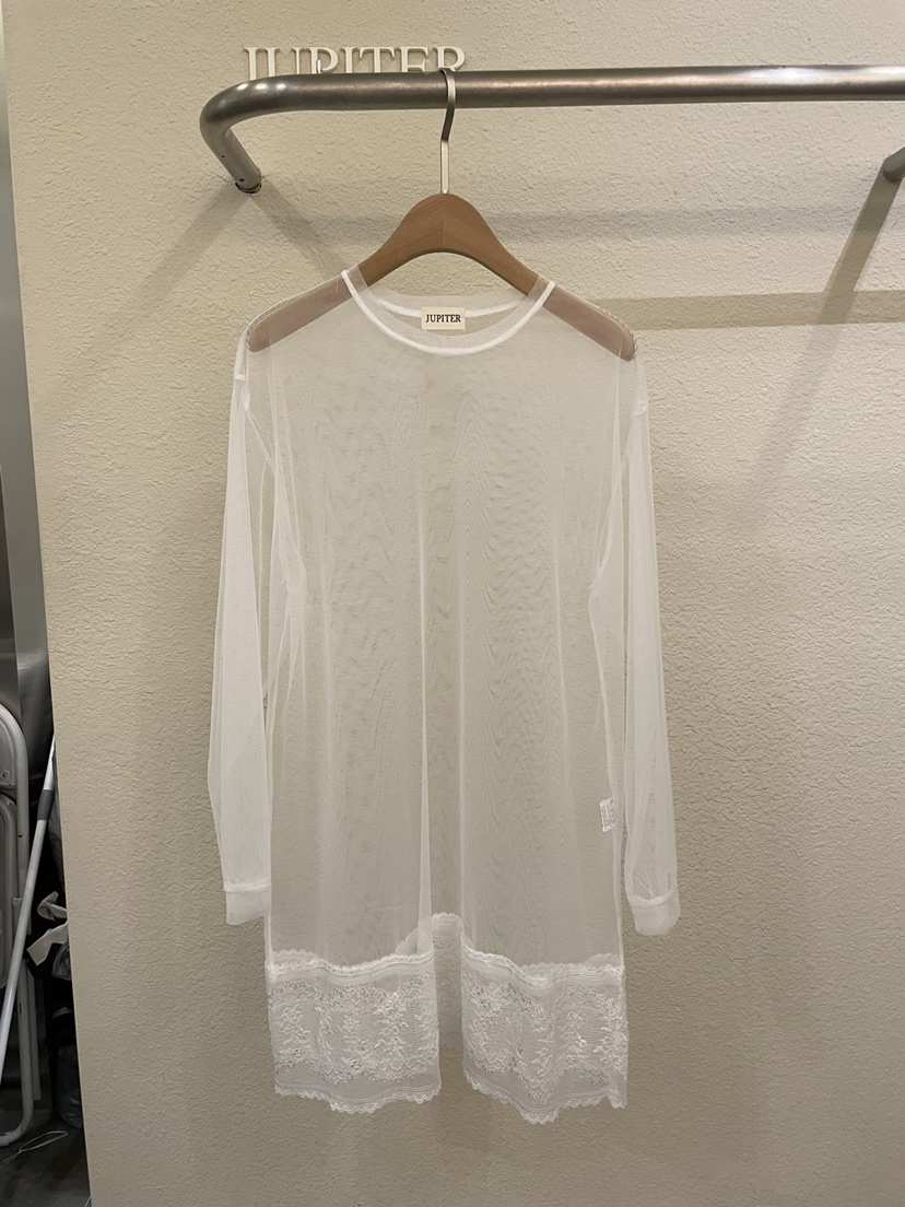 JUPITER韓國代購女裝新品熱賣真品推薦休閑長袖T恤刺繡蕾絲JUPITER長袖T恤