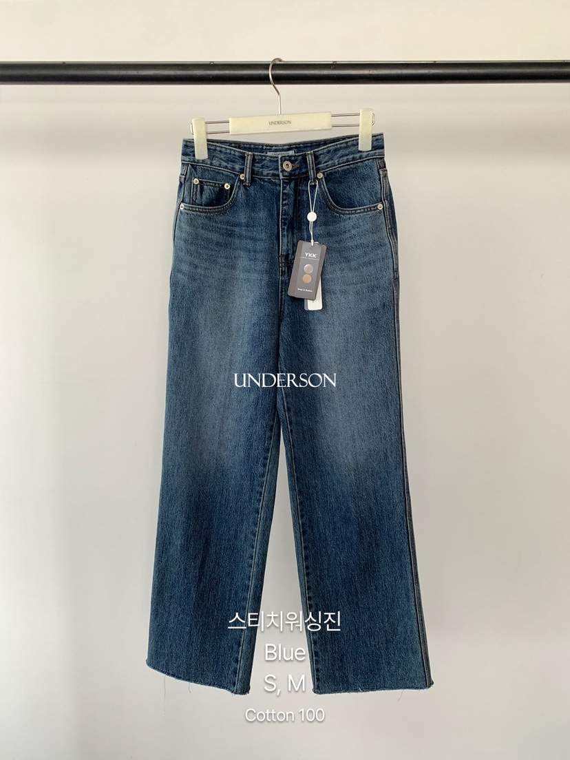 UNDERSON韓國直郵女士新品人氣時尚真品休閑熱賣牛仔褲水洗UNDERSON牛仔褲