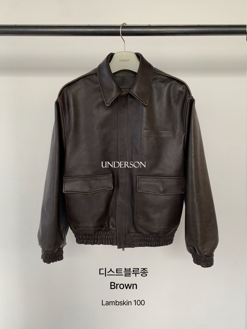 UNDERSON東大門實拍女裝新品真品人氣推薦時尚休閑熱賣皮衣UNDERSON皮衣