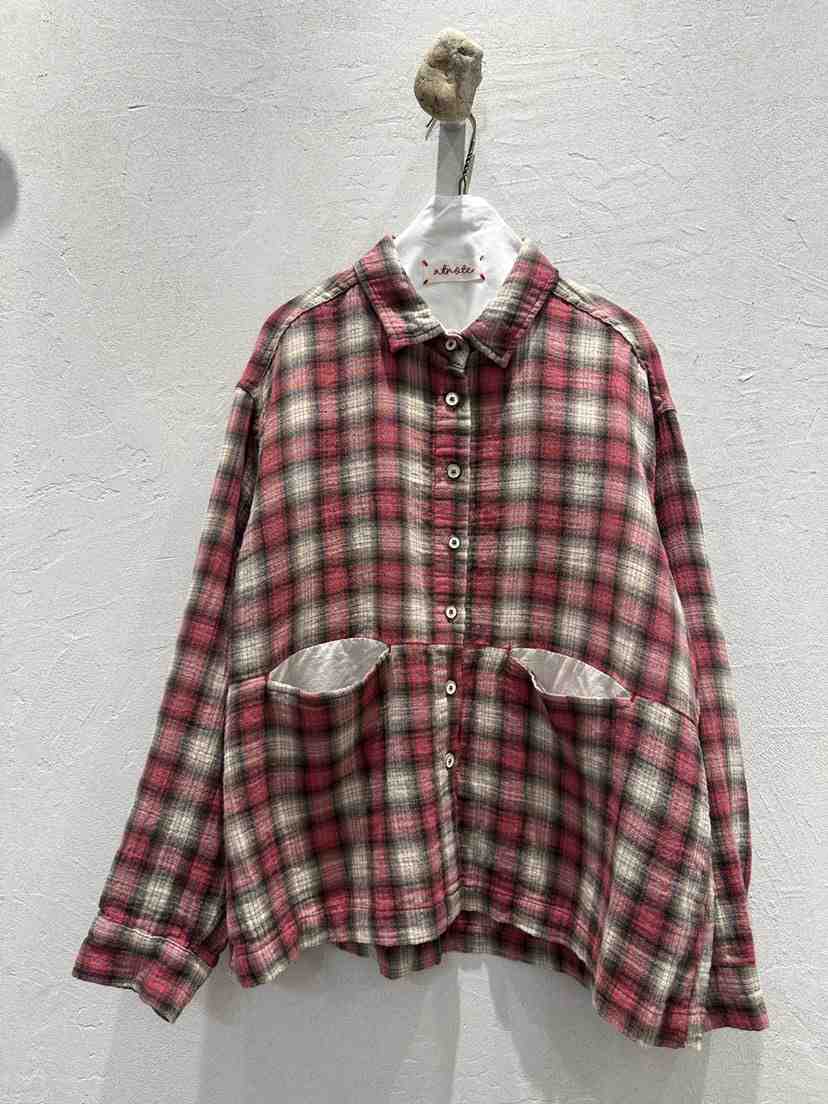 AT NOTE東大門實拍女裝新品真品推薦襯衫蕾絲衫口袋格子AT NOTE襯衫/蕾絲衫