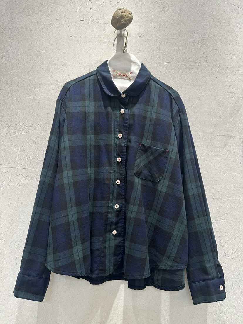 AT NOTE東大門代購26秋冬新品人氣時尚襯衫蕾絲衫格子圓領AT NOTE襯衫/蕾絲衫