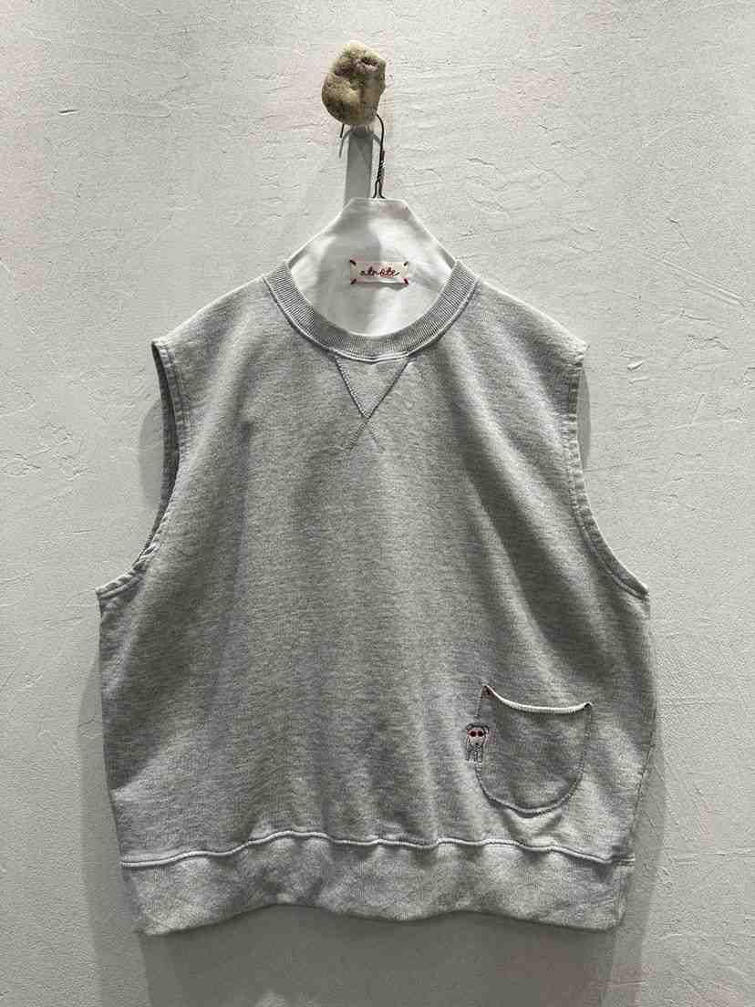 AT NOTE韓國直郵26秋冬新品熱賣時尚休閑吊帶背心刺繡狗狗AT NOTE吊帶/背心