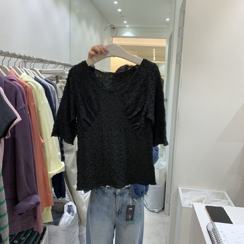 ASOME韓國直郵26秋季新品熱賣人氣時尚休閑真品推薦T恤褶皺A.SOMET恤
