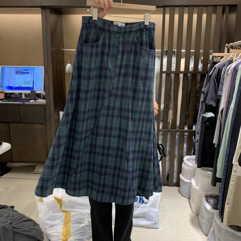RAWROW韓國直郵女裝新品休閑推薦熱賣半身裙中短裙格紋經典RAWROW半身裙/中短裙
