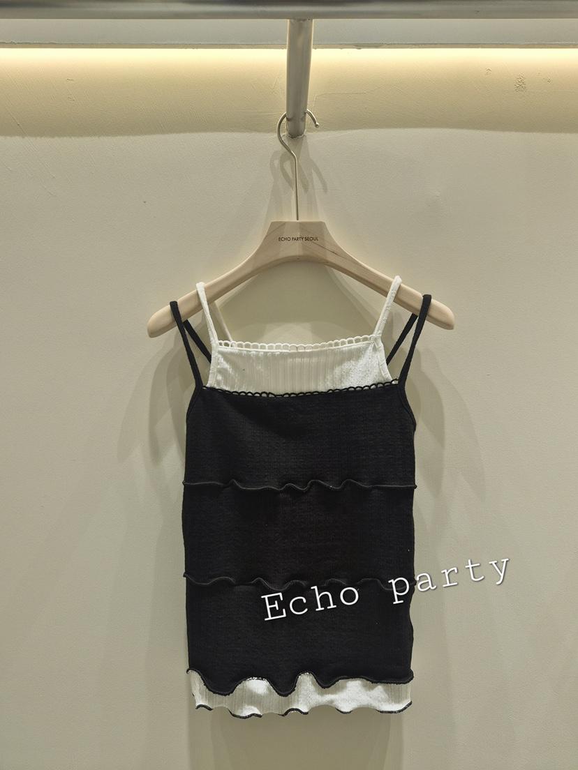 ECHOPARTY東大門實拍26秋冬新款推薦吊帶背心假兩件小號羅紋ECHOPARTY吊帶/背心