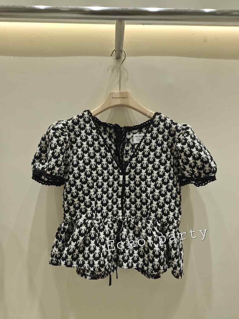 ECHOPARTY東大門代購女士新品時尚真品襯衫蕾絲衫提花開襟ECHOPARTY襯衫/蕾絲衫