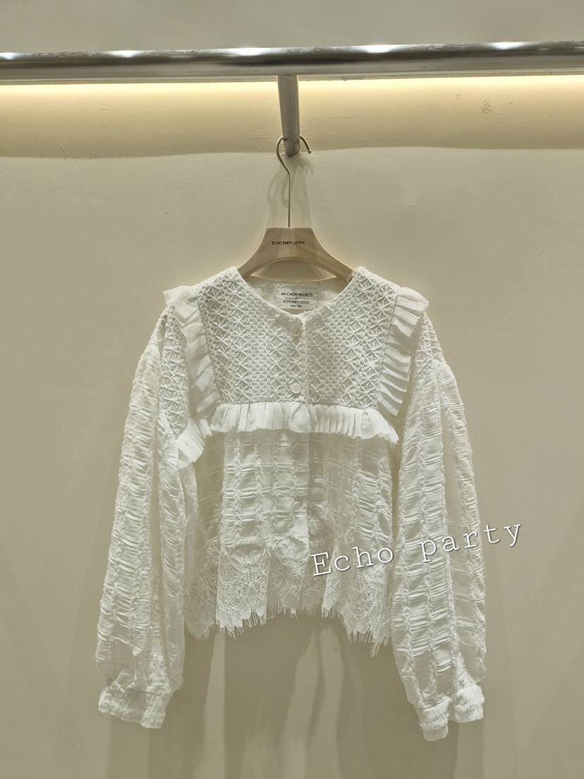 ECHOPARTY東大門代購26秋季新品推薦真品時尚熱賣襯衫蕾絲衫ECHOPARTY襯衫/蕾絲衫