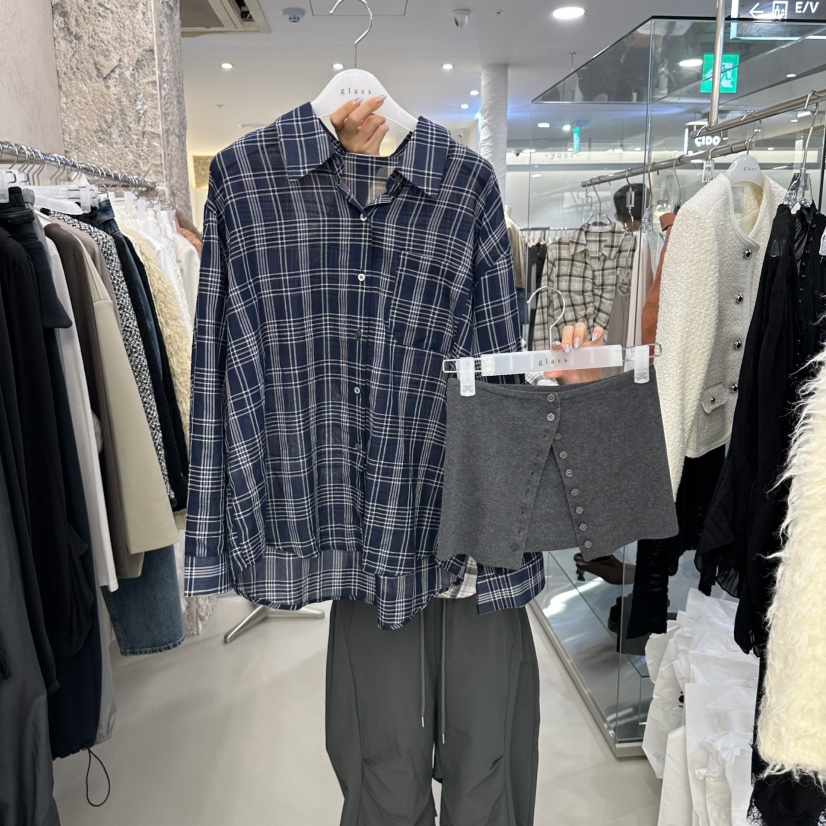 THEMORYPARK韓國代購女裝新品熱賣時尚真品人氣推薦套裝格紋THEMORYPARK套裝