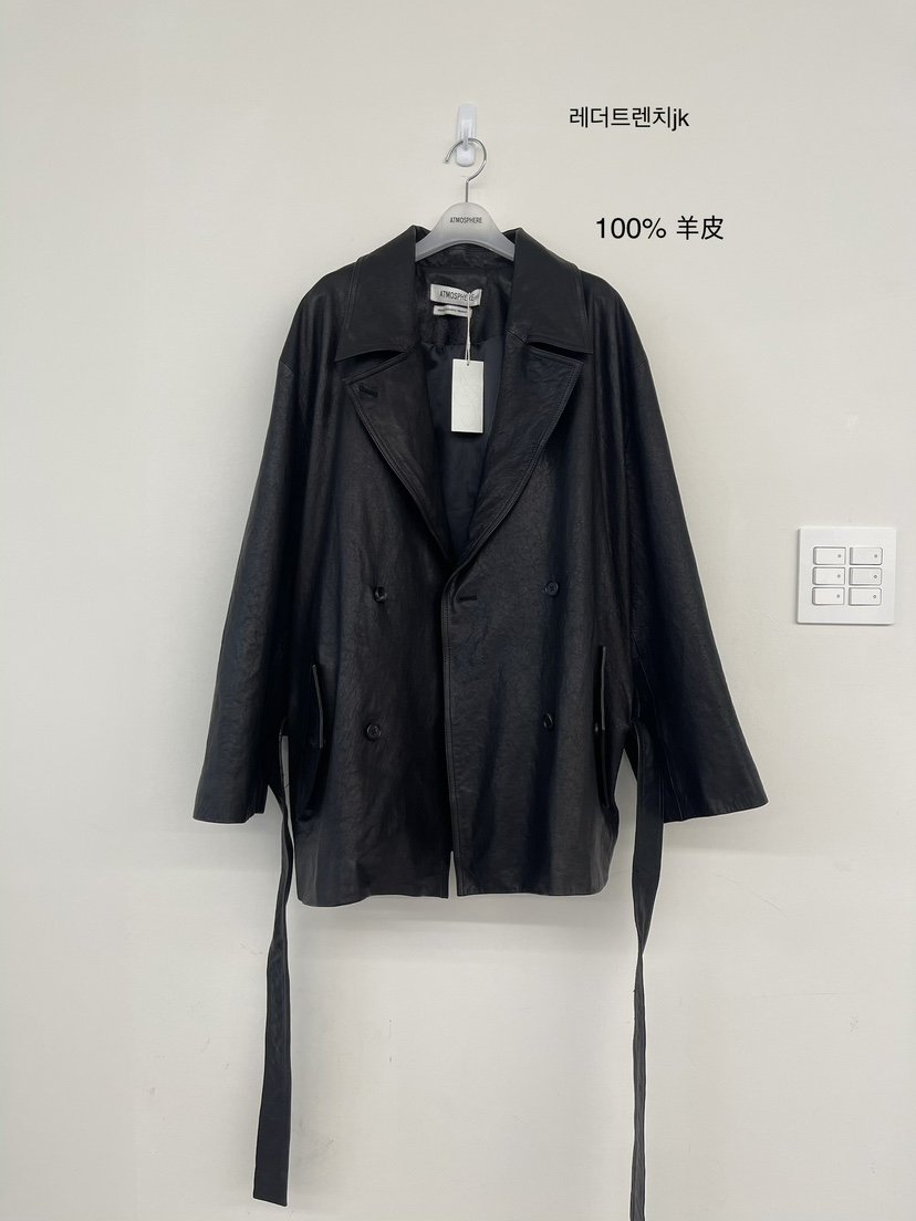 ATMOSPHERE東大門實拍女士新品休閑真品熱賣時尚皮衣含腰帶ATMOSPHERE皮衣