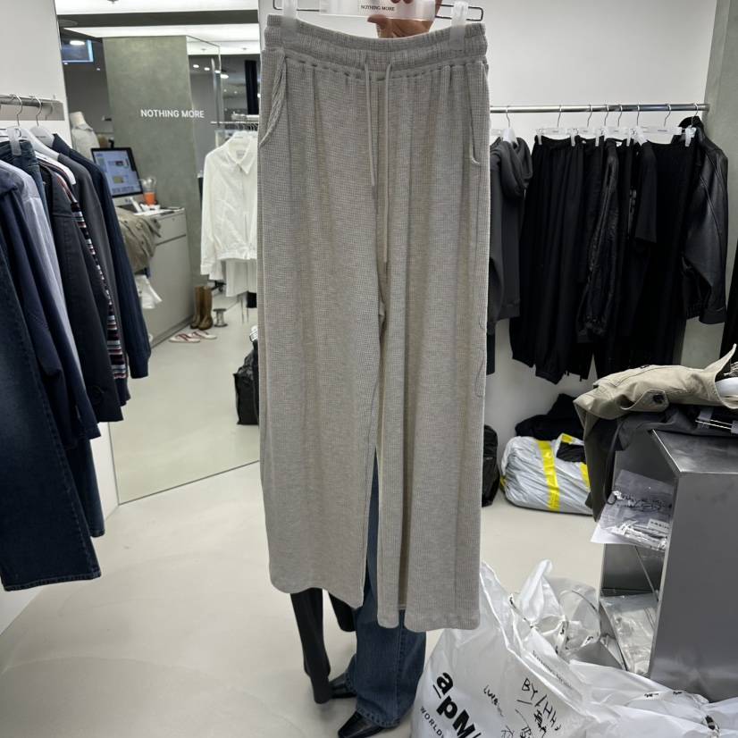 GREEK韓國直郵女裝新款真品休閑推薦人氣休閑褲華夫格刺繡GREEK休閑褲