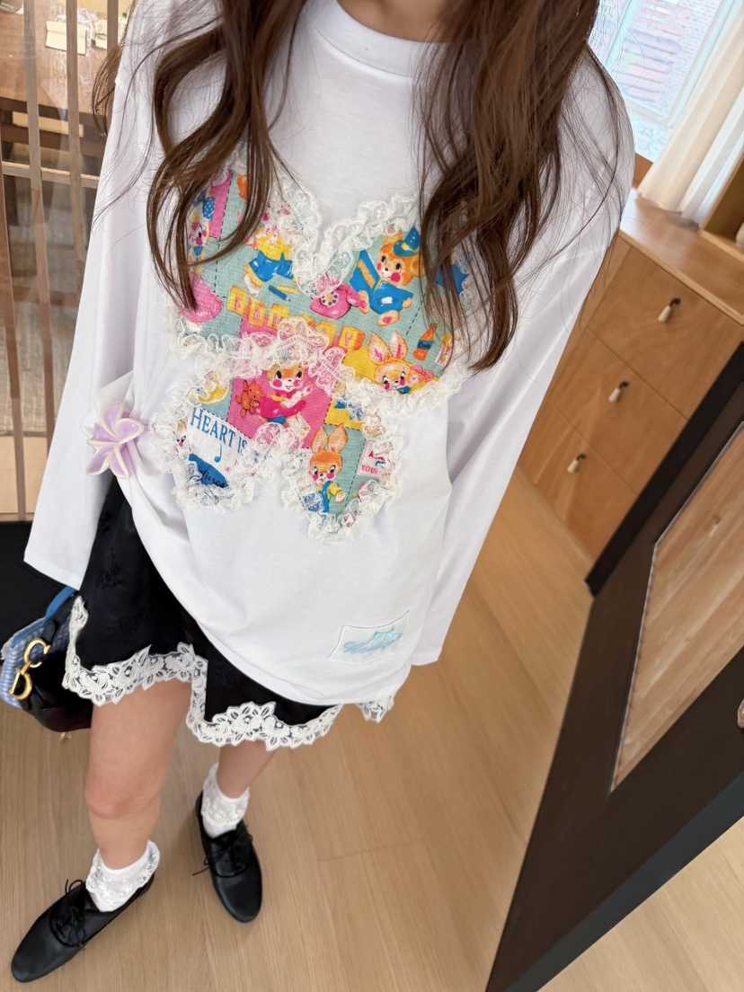 BOUTIQUE-L韓國代購女裝新品熱賣休閑人氣時尚真品長袖T恤BOUTIQUE-L長袖T恤