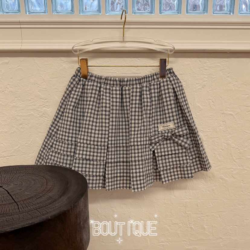 BOUTIQUE-L東大門實拍女士新品休閑真品人氣短裙荷葉邊格紋BOUTIQUE-L短裙
