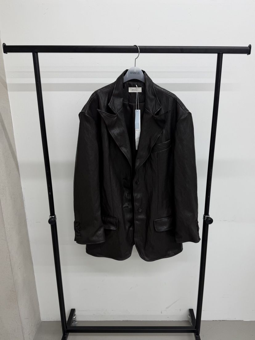 MINIMUZE東大門實拍女裝新款休閑真品人氣皮衣金屬絲皮革MINIMUZE皮衣