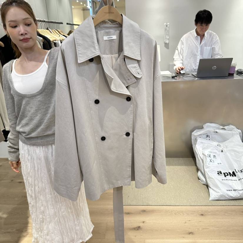 VERVEINE東大門實拍女士新款熱賣真品休閑夾克含腰帶水洗VERVEINE夾克