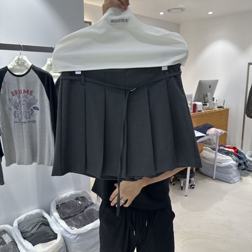 X東大門代購女士新款休閑人氣時尚真品熱賣推薦裙褲含腰帶HELVETICA裙褲