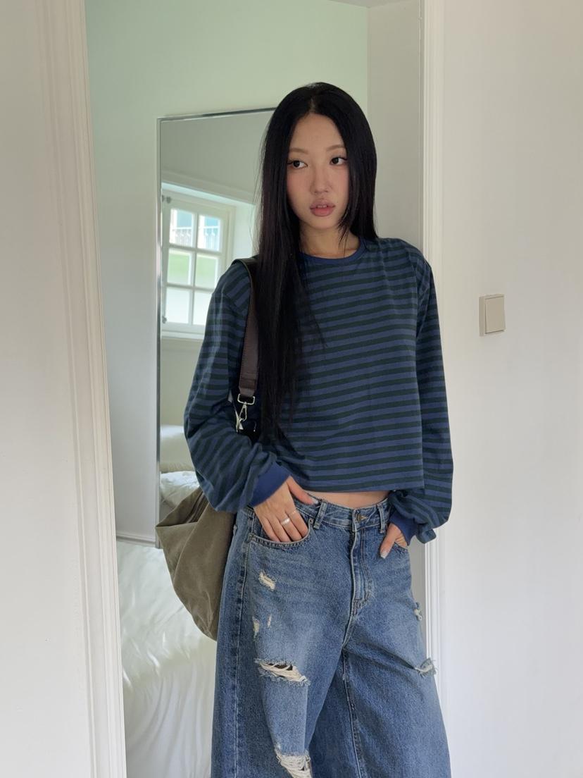 SUNDER MARKET韓國代購女裝新品真品人氣熱賣休閑長袖T恤SUNDER MARKET長袖T恤