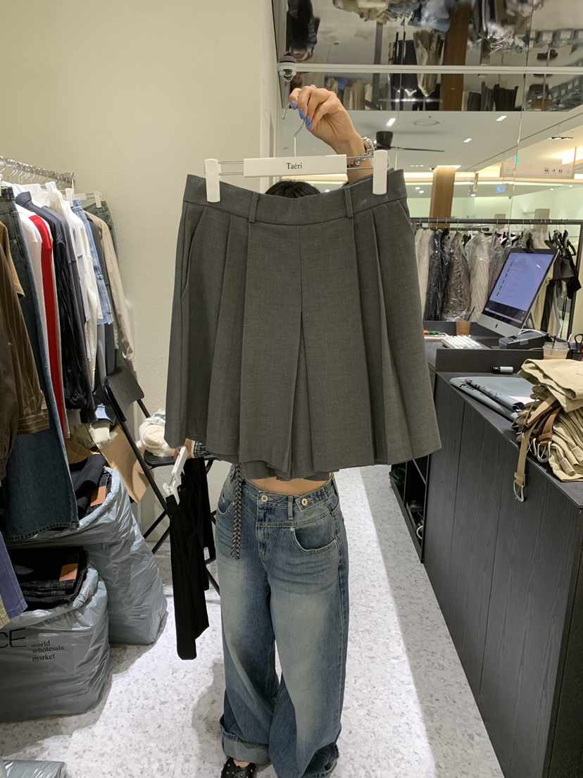 CEDARWOOD韓國代購女裝新品推薦真品休閑人氣時尚短褲褶裥CEDARWOOD短褲