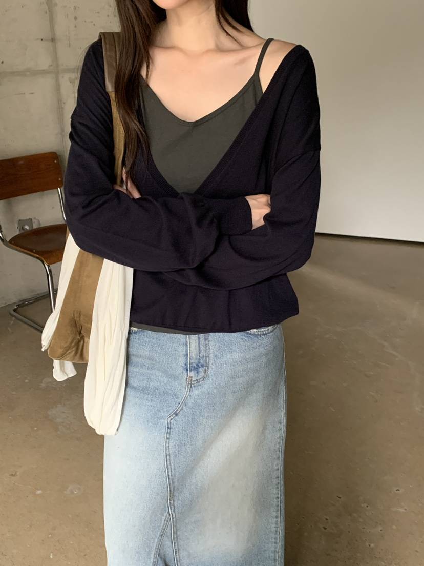 B_GARDER東大門實拍女裝新品真品時尚針織衫不含內搭V領深VB.GARDER針織衫