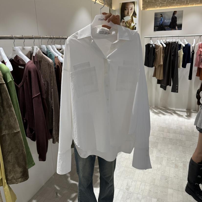 FLEEK東大門直郵女裝新品真品推薦人氣休閑襯衫蕾絲衫口袋FLEEK襯衫/蕾絲衫