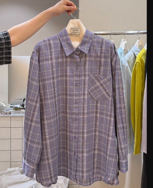 NOFYBE東大門代購女裝新品推薦真品休閑時尚襯衫蕾絲衫格子NOFYBE襯衫/蕾絲衫