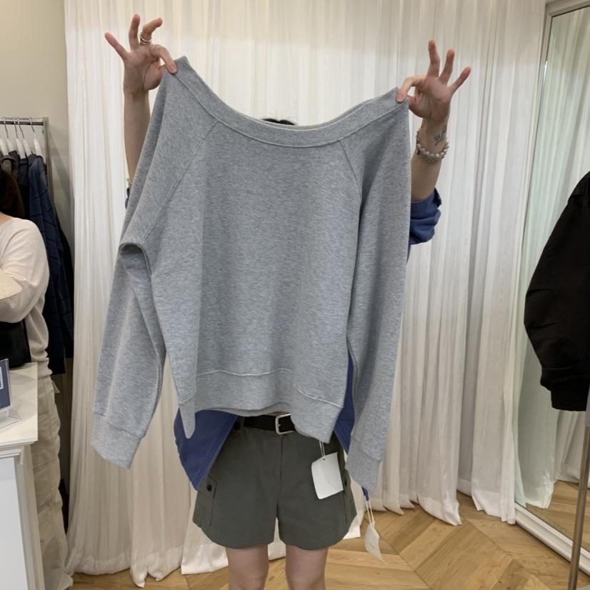 JINSIM東大門代購女裝新品熱賣人氣推薦真品休閑衛衣露肩JINSIM衛衣