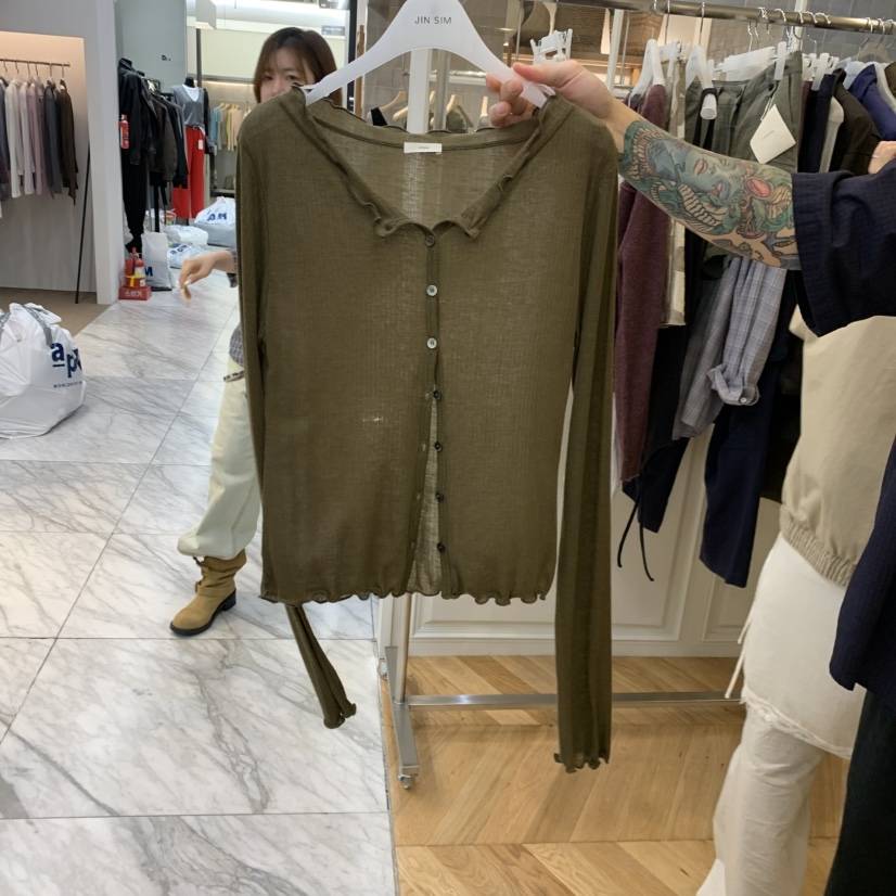 JINSIM韓國直郵女裝新款休閑熱賣時尚推薦真品長袖T恤開衫JINSIM長袖T恤