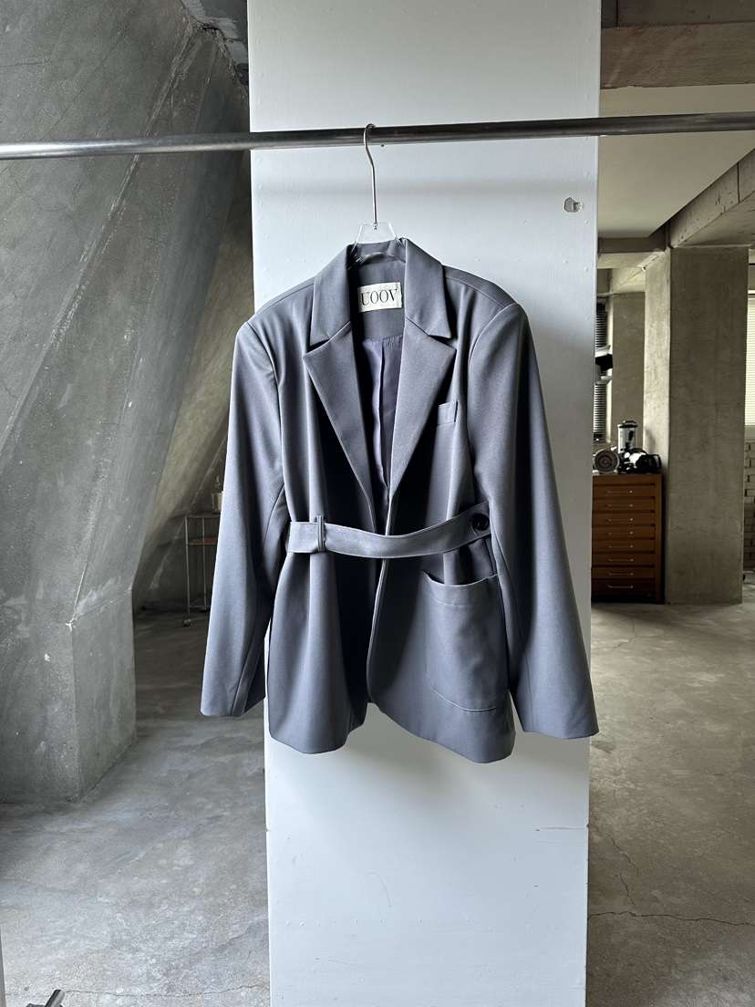 UOOV韓國代購女士新款推薦時尚真品熱賣西裝西服含腰帶系帶UOOV西裝/西服