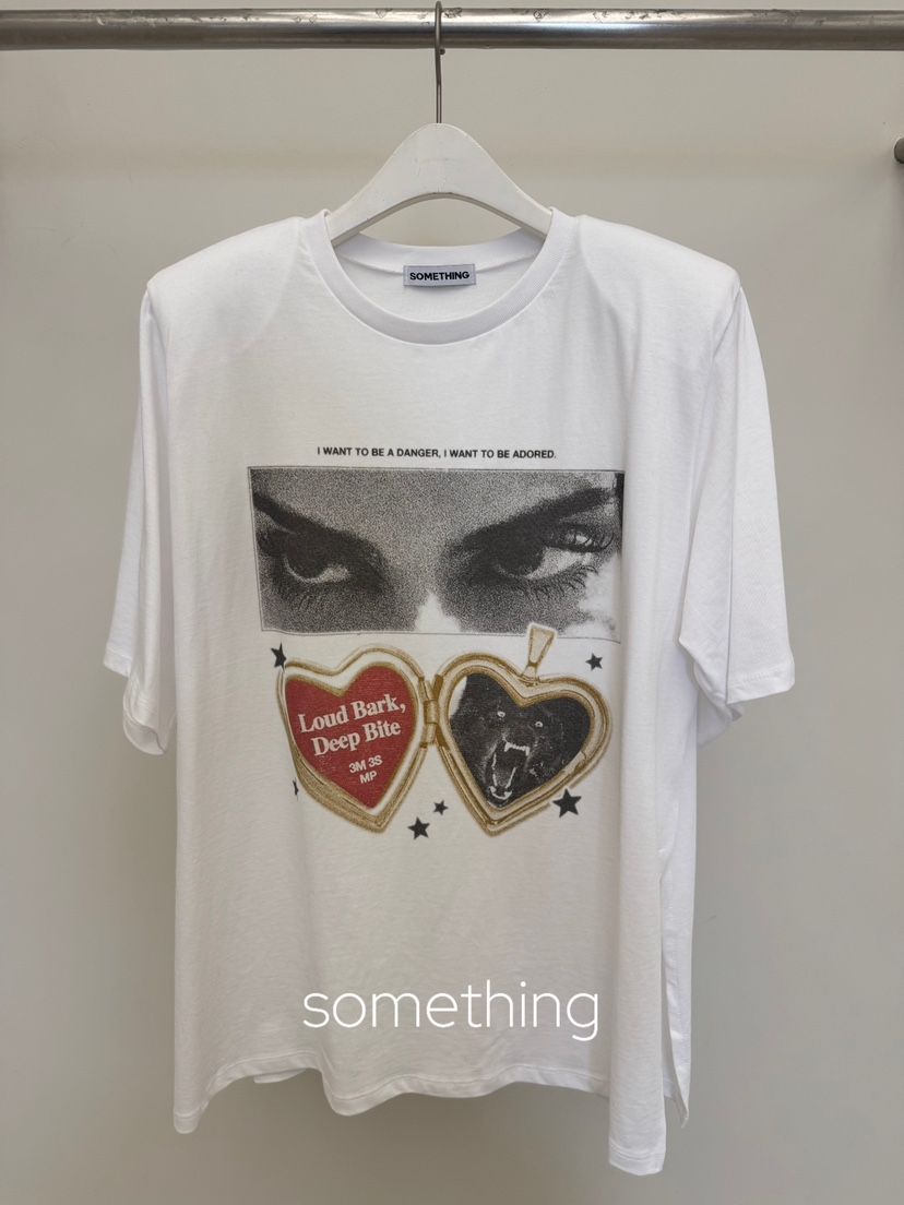 SOMETHING-L/FANCY韓國代購女士新款真品推薦熱賣休閑T恤SOMETHING-L/FANCYT恤