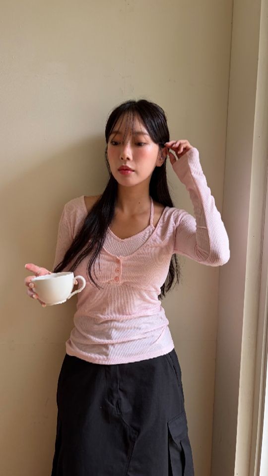 HEY/TO SEWING韓國代購女裝新款人氣休閑熱賣時尚長袖T恤BY HEY/TO SEWING長袖T恤