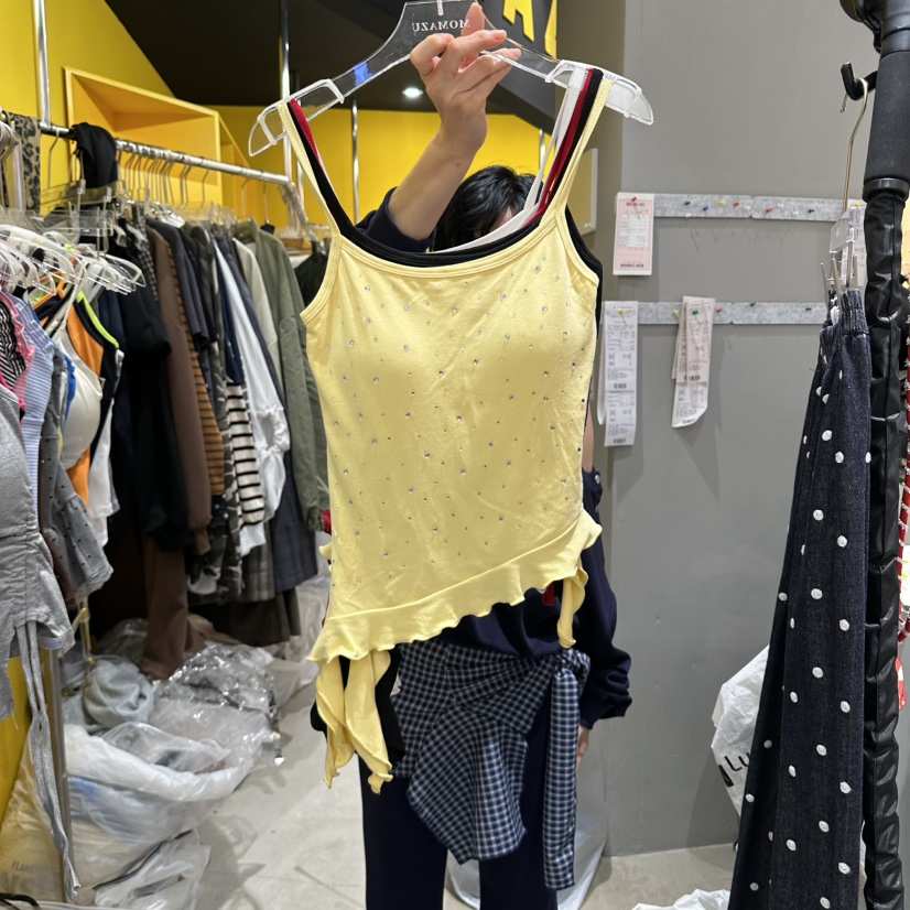 MOMAZU東大門實拍女士新款人氣真品時尚吊帶背心荷葉邊無袖MOMAZU吊帶/背心