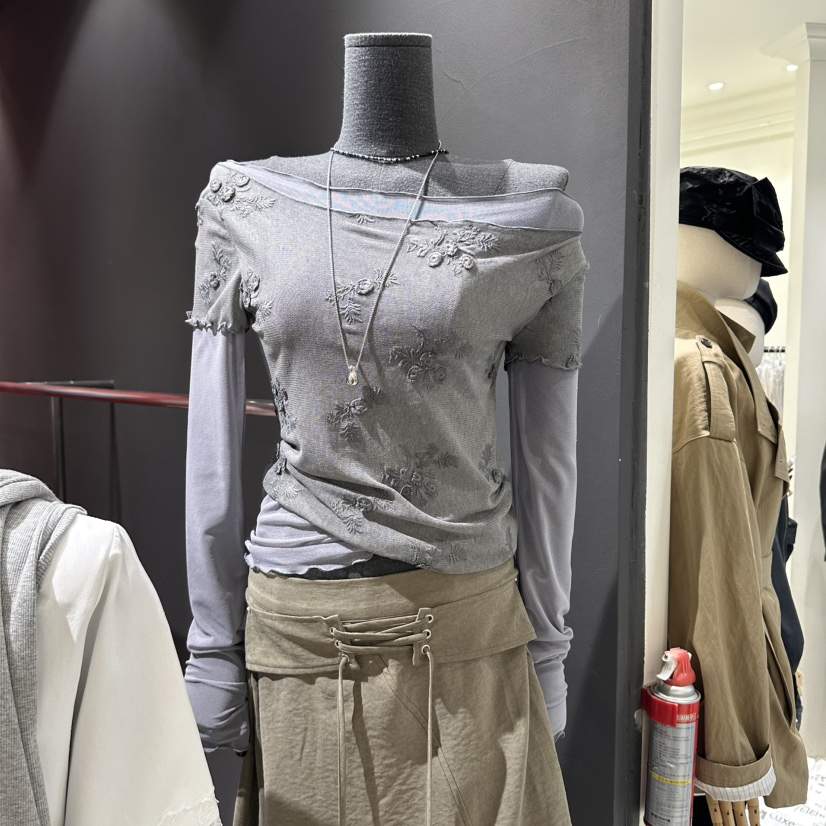 RARE CLOSET韓國直郵女裝新品真品熱賣人氣推薦長袖T恤蕾絲RARE CLOSET長袖T恤
