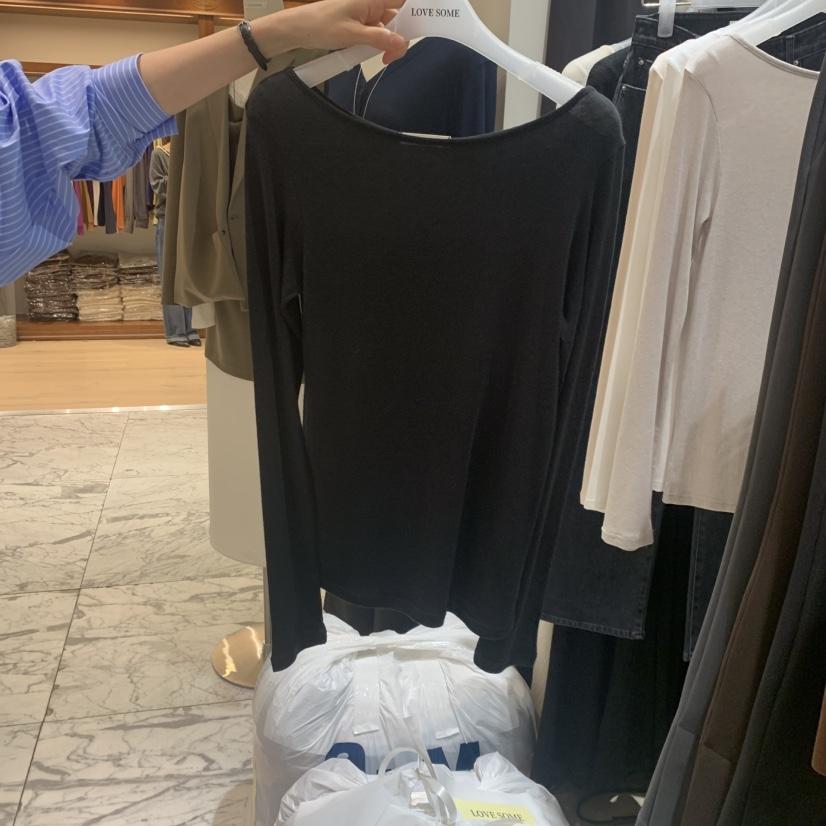 LOVE SOME韓國代購女士新品推薦真品休閑熱賣長袖T恤船領LOVE SOME長袖T恤