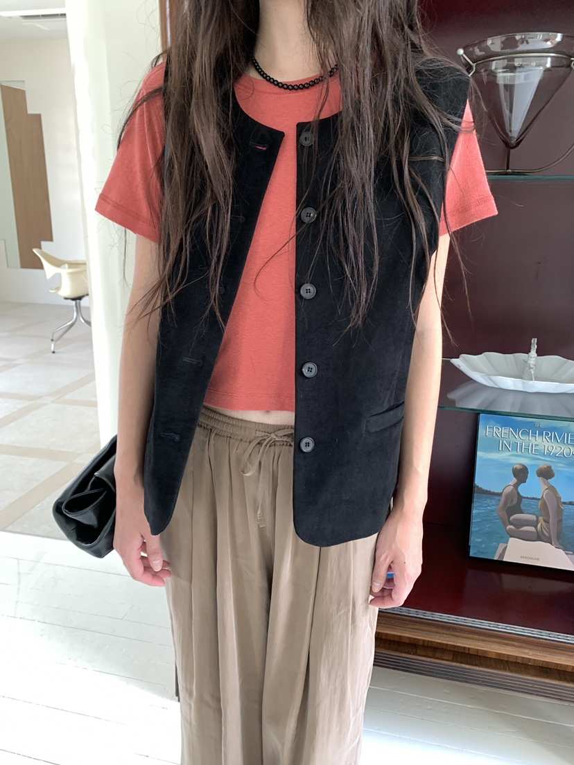 TORRE韓國代購女裝新品推薦休閑人氣時尚馬甲不含內搭天鵝絨TORRE馬甲