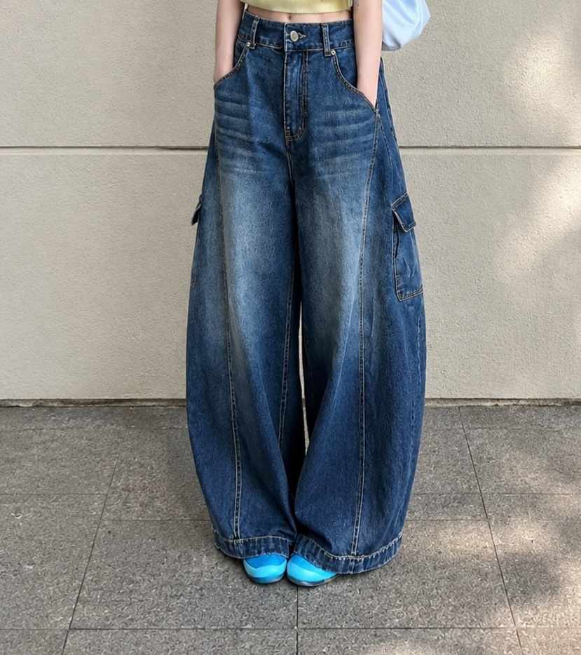 BLUE BANANA韓國代購女裝新款推薦熱賣牛仔褲喇叭形口袋BLUE BANANA牛仔褲