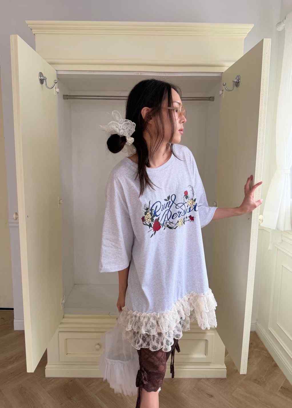 GISELE東大門代購女士新品時尚熱賣人氣推薦休閑T恤荷葉邊GISELET恤