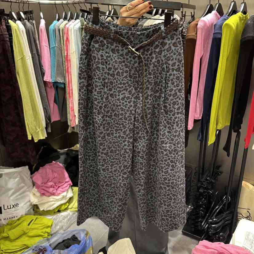 CHAVI韓國直郵女士新品推薦真品熱賣人氣休閑褲含腰帶豹紋CHAVI休閑褲