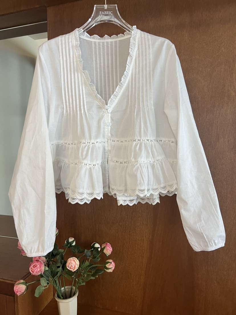 FABRIC韓國直郵女士新款熱賣真品推薦時尚人氣襯衫蕾絲衫FABRIC襯衫/蕾絲衫