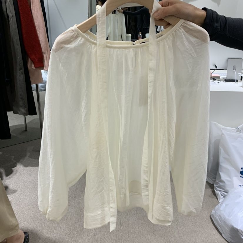 MADELEINE東大門代購女士新品熱賣時尚休閑襯衫蕾絲衫含脖帶MADELEINE襯衫/蕾絲衫