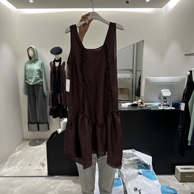INNI韓國代購女士新款真品人氣休閑推薦時尚熱賣連衣裙INNI連衣裙