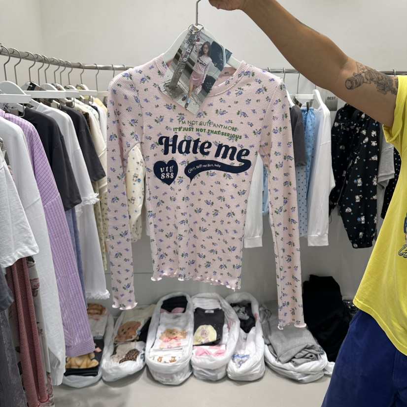 VINTAGE 888韓國代購女裝新品真品人氣熱賣推薦休閑長袖T恤VINTAGE 888長袖T恤