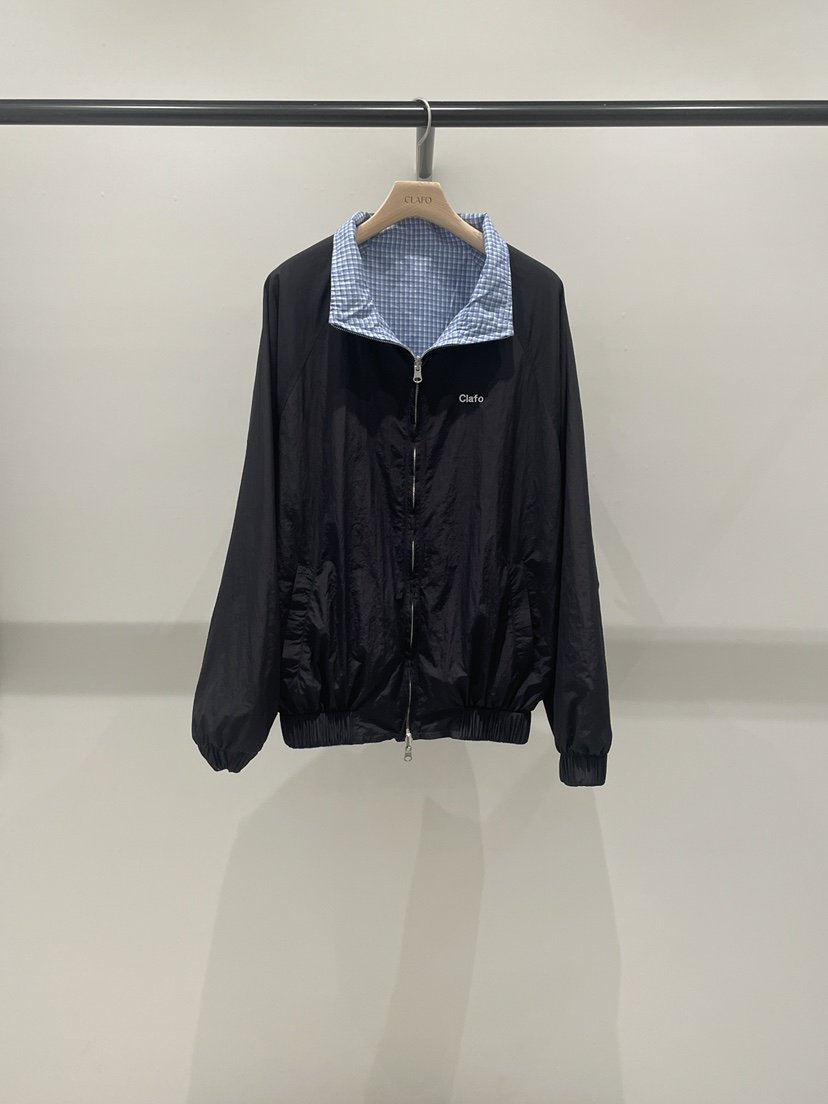 CLAFO韓國代購女士新品真品人氣推薦休閑夾克兩面穿格紋雙面CLAFO夾克