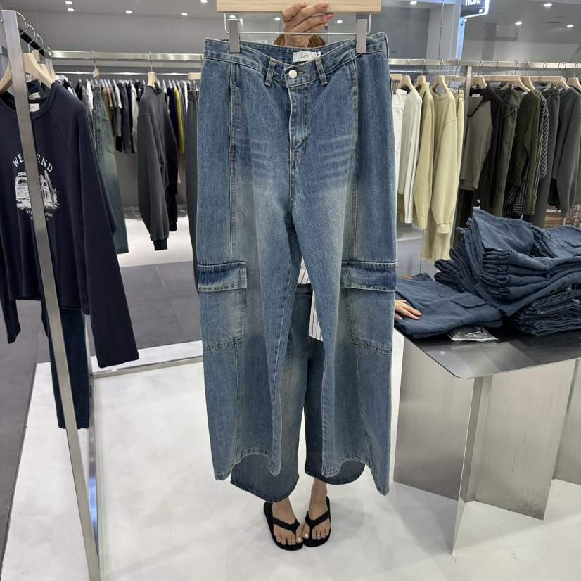 LUTH韓國直郵女裝新品休閑人氣真品熱賣推薦時尚牛仔褲工裝LUTH牛仔褲