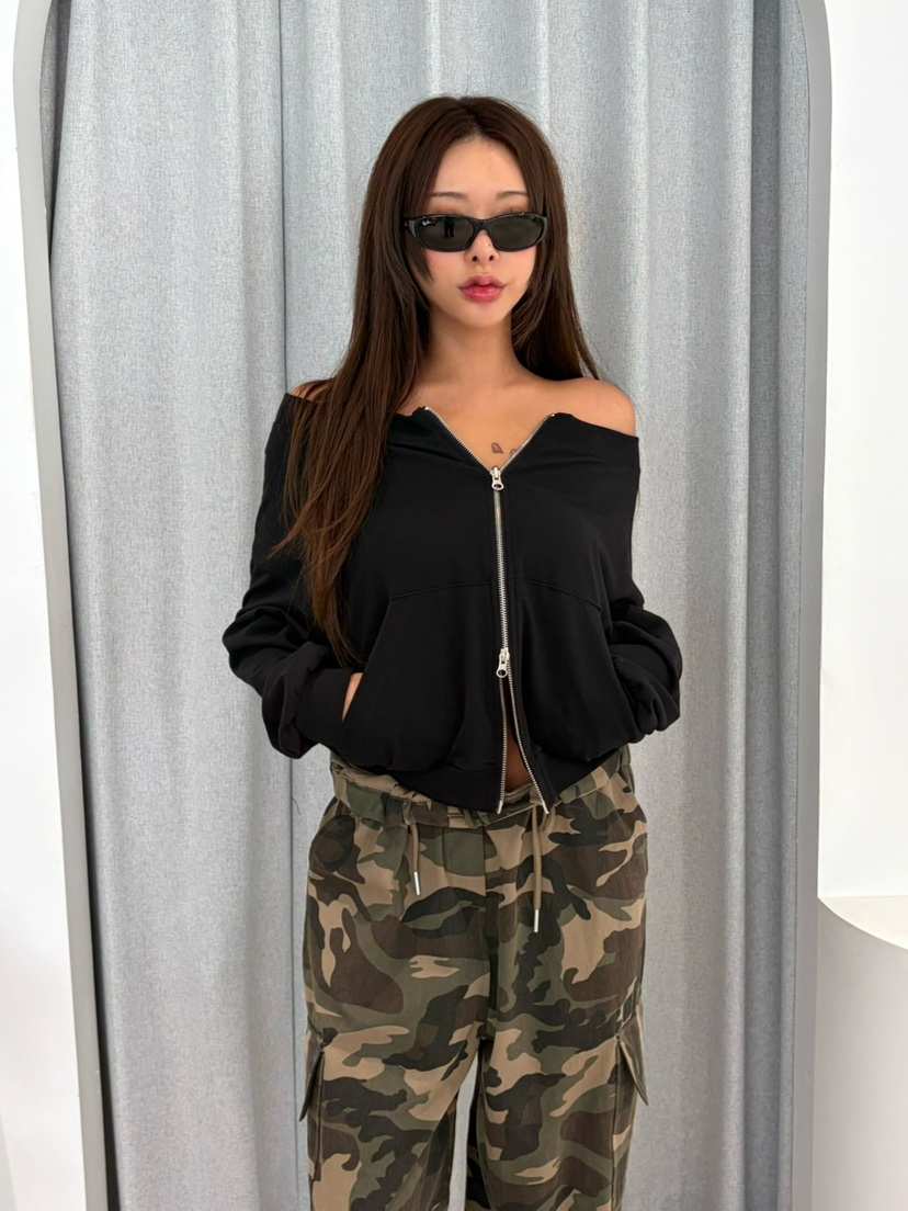 TIPSY韓國直郵女裝新品推薦人氣真品熱賣時尚衛衣毛圈布拉鏈TIPSY衛衣
