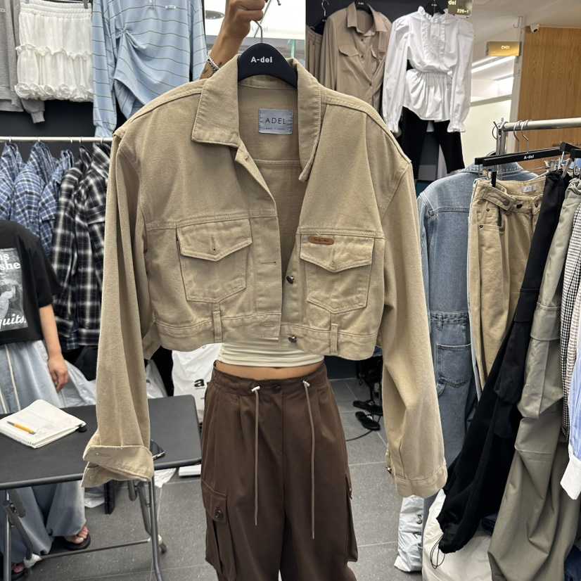 A-DEL韓國代購女士新品推薦時尚真品熱賣休閑人氣夾克染色A-DEL夾克