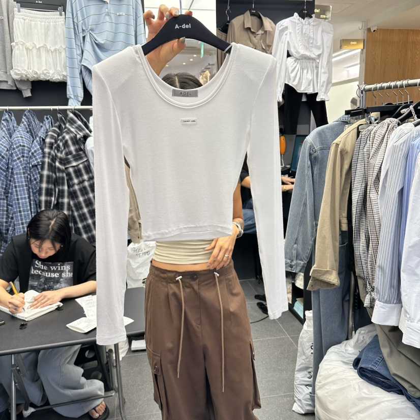 A-DEL韓國直郵女裝新品人氣時尚真品推薦熱賣休閑長袖T恤A-DEL長袖T恤